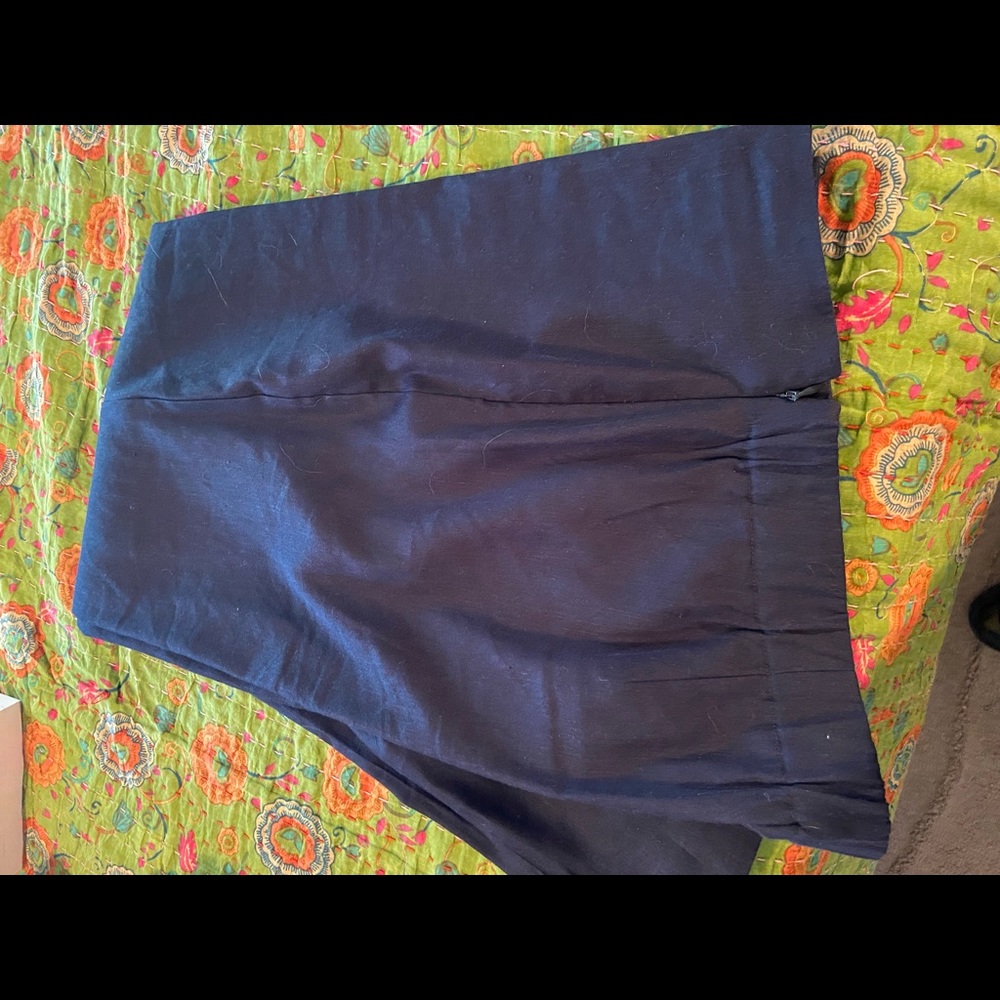 JJill navy linen crop pants